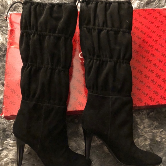 Guess by Marciano TALL KNEE Boots Black Suede 8 8M - Picture 4 of 8